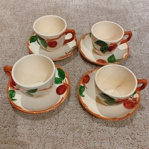 Franciscan Apple Set of 4 Coffee Cups & Saucers